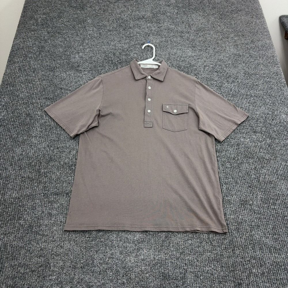 Criquet Polo Shirt Mens M Brown Cotton Short Sleeve Pocket Casual Preppy